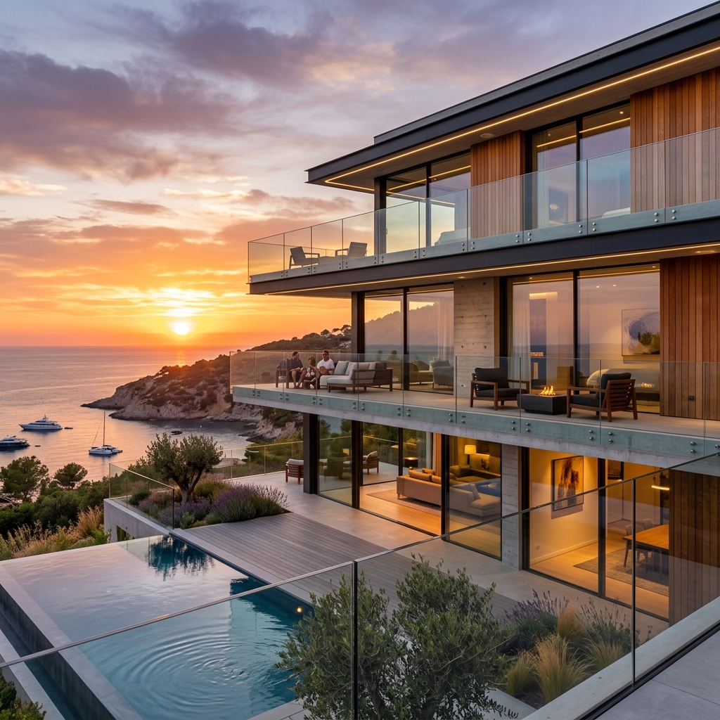 Luxury Villa Glass Balcony